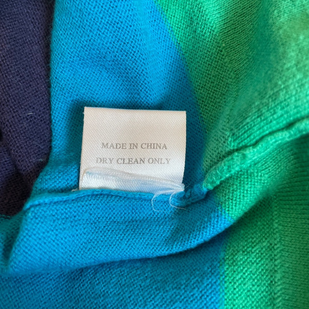 Chris Benz Green and Blue Knit Top 100% Cotton Size Medium - Picture 11 of 11